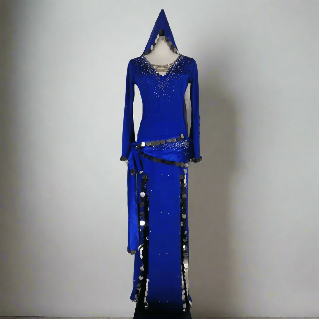 ABUMA - Custom Royal Blue Baladi Dress with Sequin Accents