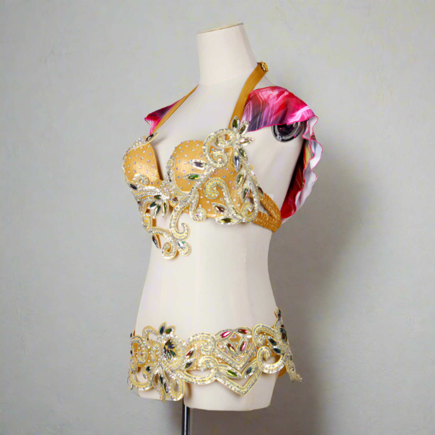 Showcasing high-end Egyptian belly dance costumes with ornate designs. Shop luxurious Badla sets, intricate bra and belt sets, and elaborately decorated outfits. Ideal for performances, our preBaladi and Saidi dancewear collection with traditional Egyptian belly dance outfits. Shop Balady costumes, Saidy costumes, folk dance costumes, oriental dance wear, & professional attire. Find Baladi dresses, Saidi gallabiyahs in a range of styles, sizes, & fabrics ideal for dance practice & performance, free shipping