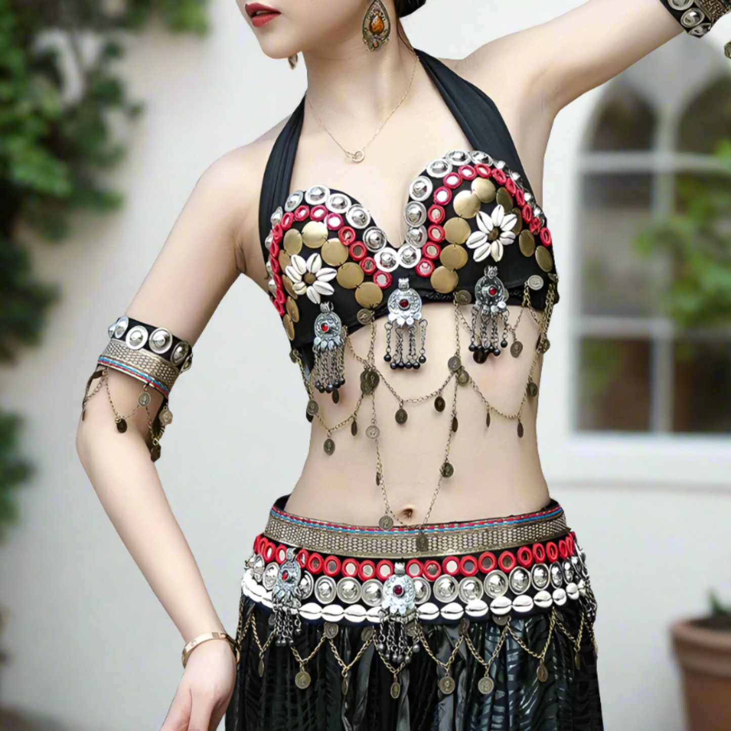 Shop Tribal/Fusion belly dancewear, including ATS (American Tribal Style) belly dance costumes, tribal bras, fusion belts, tribal skirts, cholis, and tribal tops. Discover unique tribal fusion sets, ATS dance outfits, tribal dancewear, fusion costumes, and modern tribal belly dancewear for performances