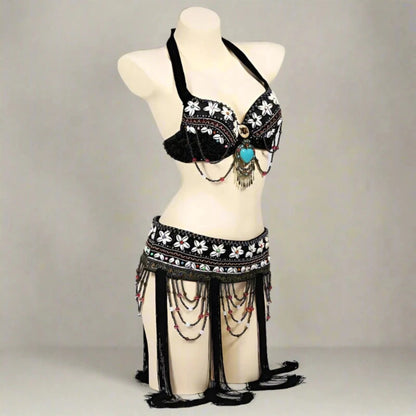 Shop Tribal/Fusion belly dancewear, including ATS (American Tribal Style) belly dance costumes, tribal bras, fusion belts, tribal skirts, cholis, and tribal tops. Discover unique tribal fusion sets, ATS dance outfits, tribal dancewear, fusion costumes, and modern tribal belly dancewear for performances