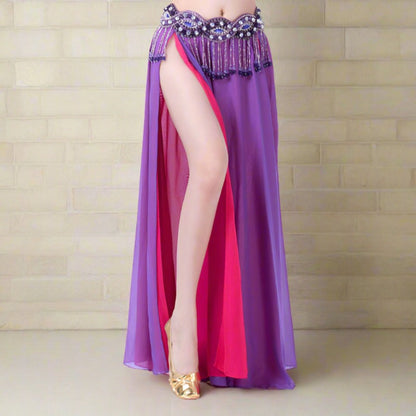 Shop our satin & chiffon skirts, belly dance skirts with 1 slit, 2 slits, & no slits. Discover elegant satin skirts, chiffon dance skirts, split skirts for belly dance costume, flowing satin and chiffon skirts, and versatile dancewear. Perfect for performances and practice, with options for every style. free shipping