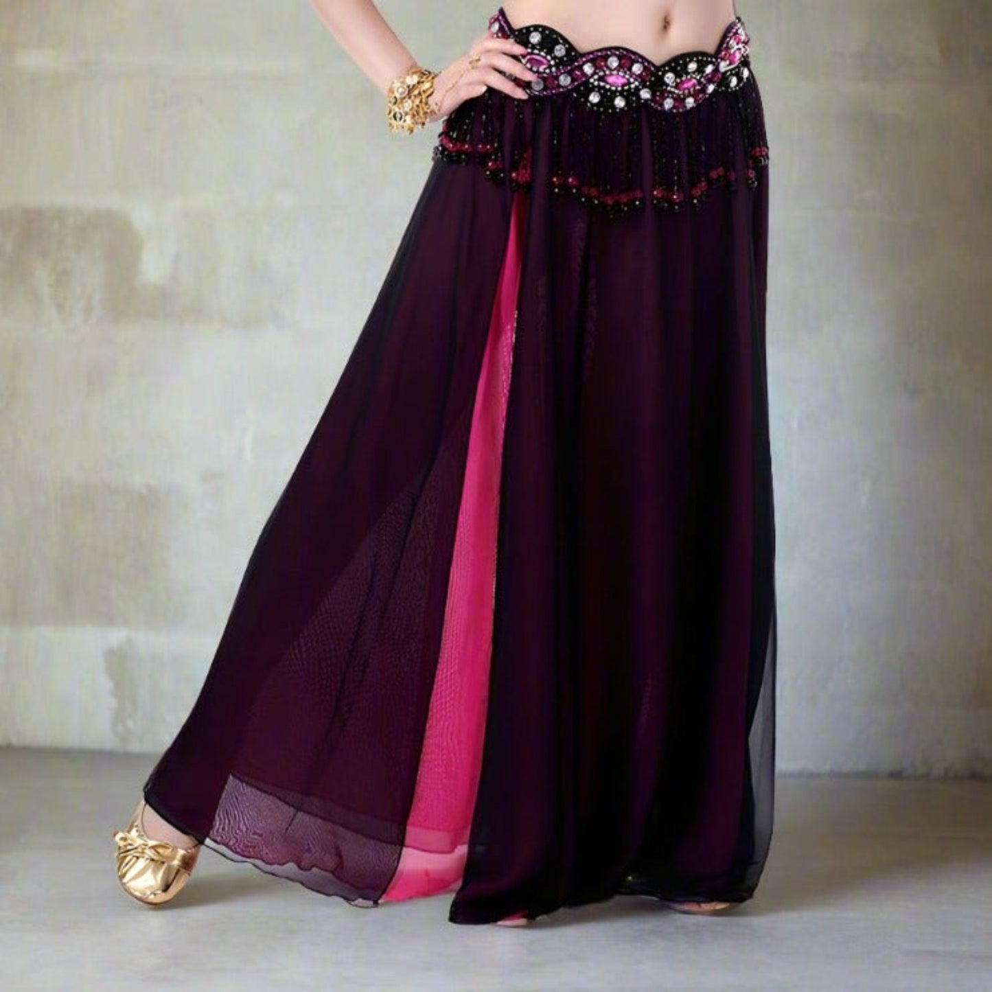 Shop our satin & chiffon skirts, belly dance skirts with 1 slit, 2 slits, & no slits. Discover elegant satin skirts, chiffon dance skirts, split skirts for belly dance costume, flowing satin and chiffon skirts, and versatile dancewear. Perfect for performances and practice, with options for every style. free shipping