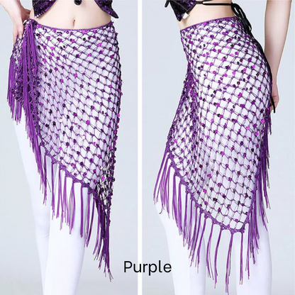 KULA Belly Dance Hip Scarf with Fringe