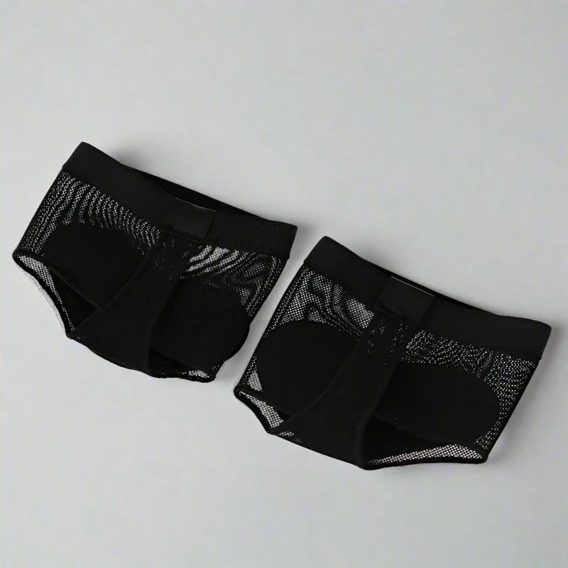 SHARAM Black two hole foot thongs for dance performance