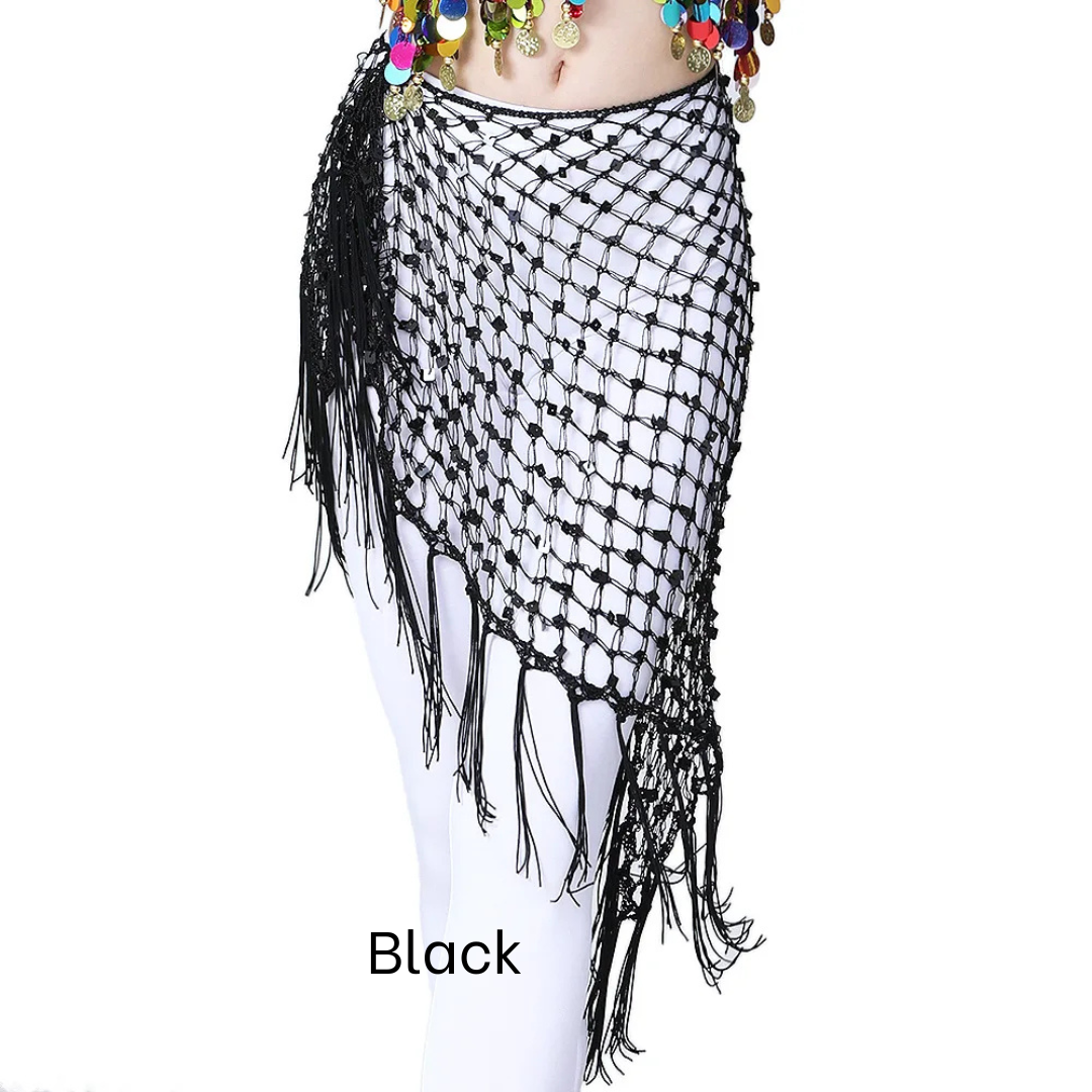 KULA Belly Dance Hip Scarf with Fringe