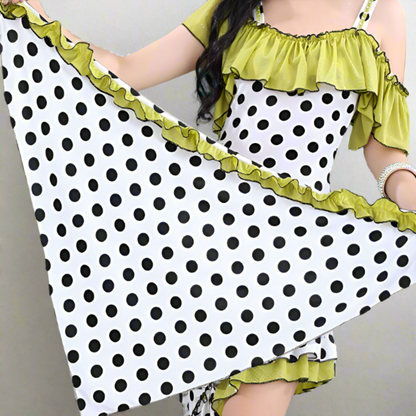 eskandarani polka dot black and white gallabiyah belly dance costume set traditional oriental dance