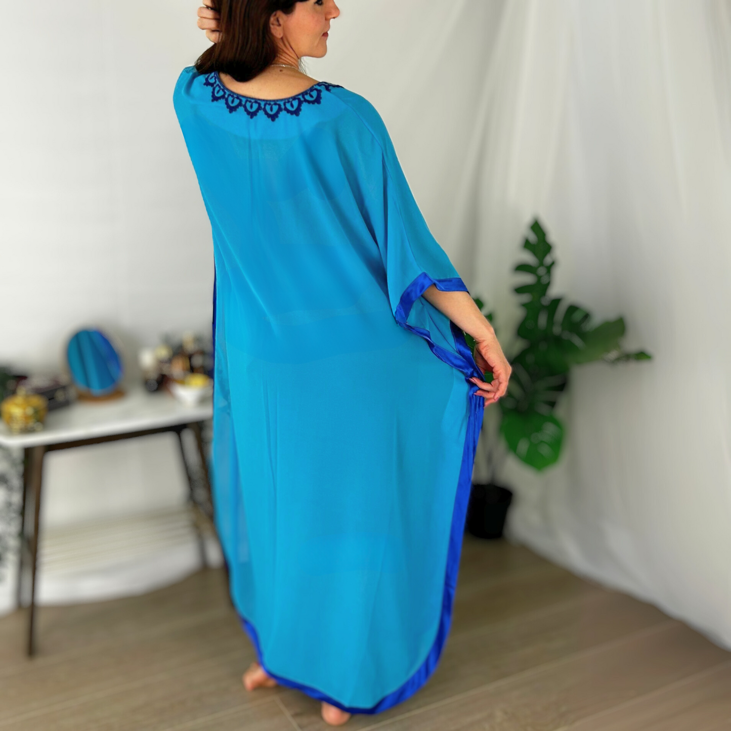 ILANA - blue chiffon caftan robe