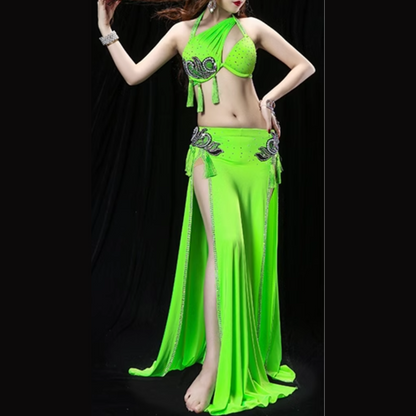 OSTINA - Bright belly dance dress with tassels and appliques