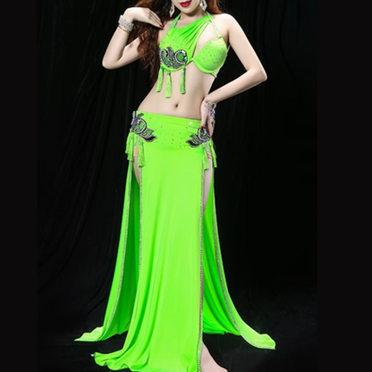 OSTINA - Bright belly dance dress with tassels and appliques