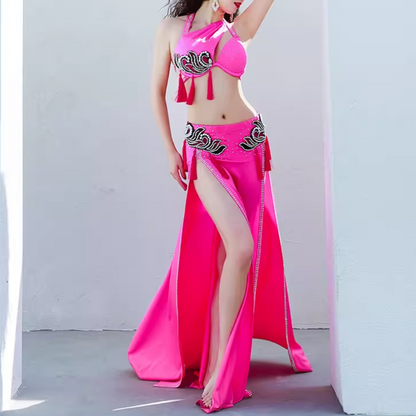 OSTINA - Bright belly dance dress with tassels and appliques