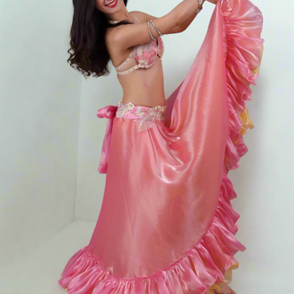 Showcasing high-end Egyptian belly dance costumes with ornate designs. Shop luxurious Badla sets, intricate bra and belt sets, and elaborately decorated outfits. Ideal for performances, our preBaladi and Saidi dancewear collection with traditional Egyptian belly dance outfits. Shop Balady costumes, Saidy costumes, folk dance costumes, oriental dance wear, & professional attire. Find Baladi dresses, Saidi gallabiyahs in a range of styles, sizes, & fabrics ideal for dance practice & performance, free shipping