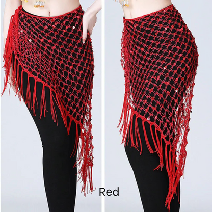 KULA Belly Dance Hip Scarf with Fringe