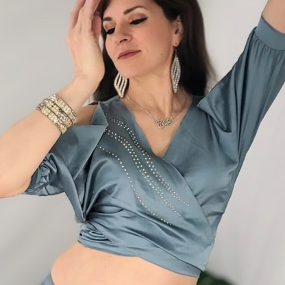 SALIMA - Practice/Beginner satin belly dance dress