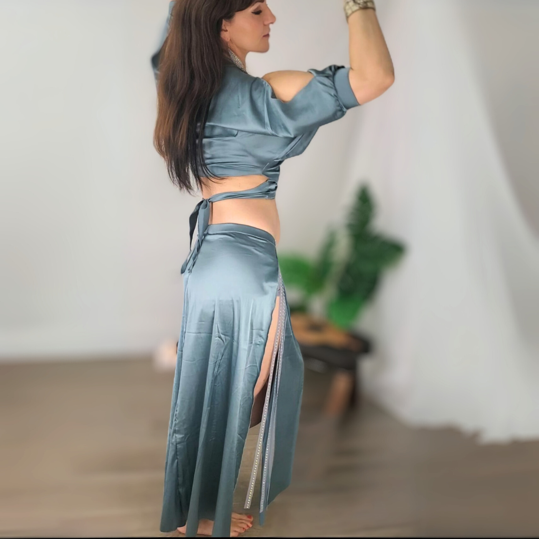 SALIMA - Practice/Beginner satin belly dance dress