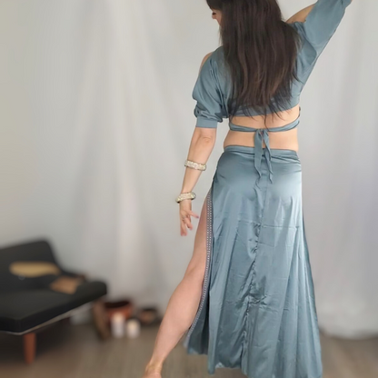 SALIMA - Practice/Beginner satin belly dance dress